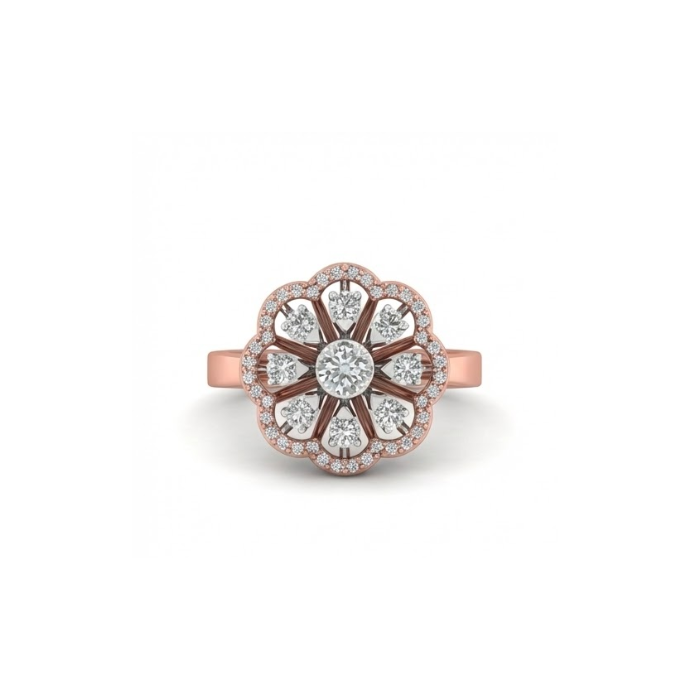 Floral Diamond Petal Ring