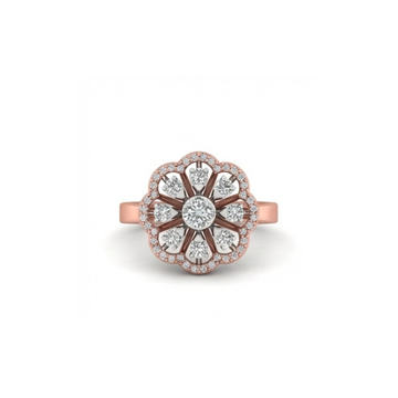 Floral Diamond Petal Ring