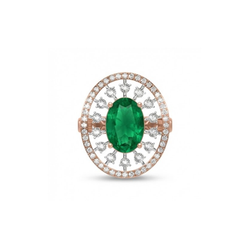 Oval Emerald Halo Diamond Ring