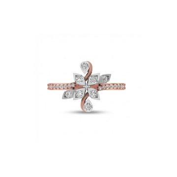 Floral Crossover Diamond Ring