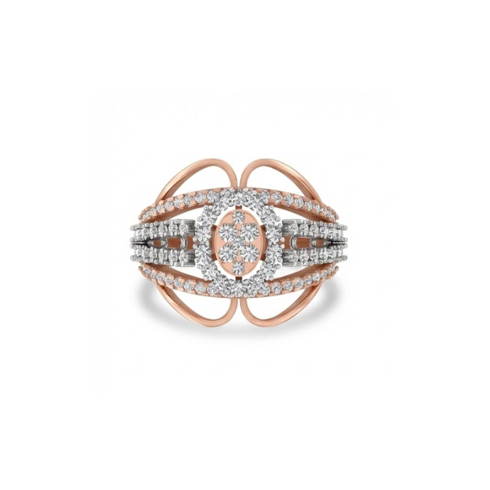 Oval Floral Cluster Diamond Ring