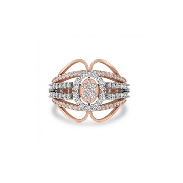 Oval Floral Cluster Diamond Ring