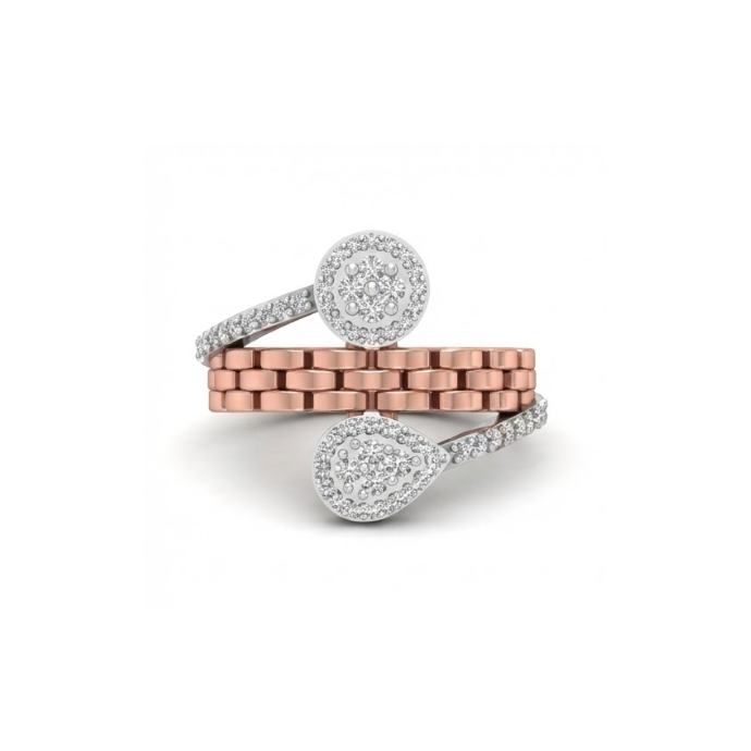 Dual Halo Designer Wrap Diamond Ring