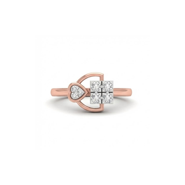 Heart & Square Cluster Diamond Ring