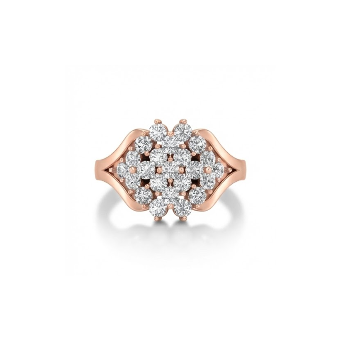 Elegant Floral Cluster Diamond Ring
