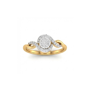 Wave Halo Diamond Ring
