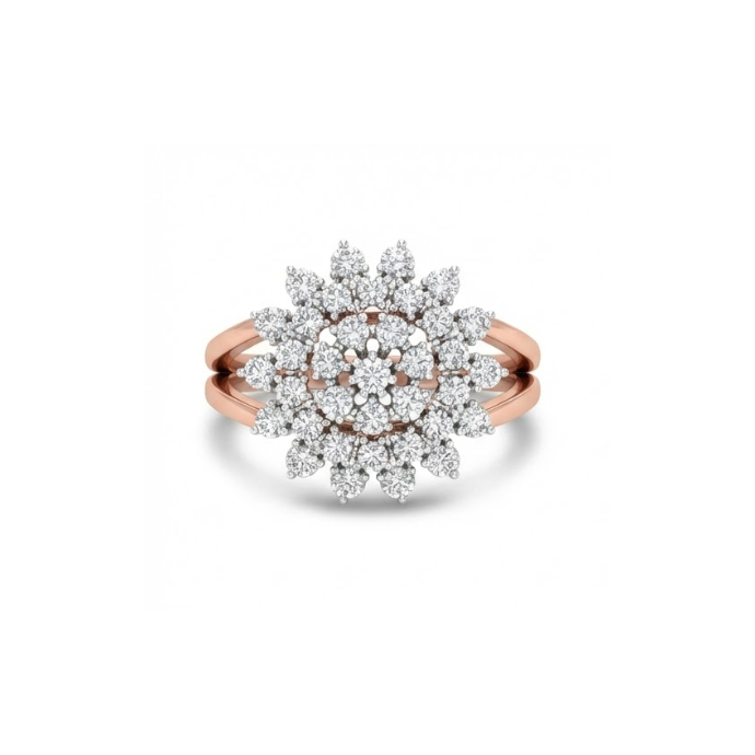 Floral Cluster Diamond Statement Ring