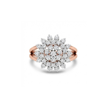 Floral Cluster Diamond Statement Ring