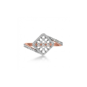 Contemporary Grid Halo Diamond Ring