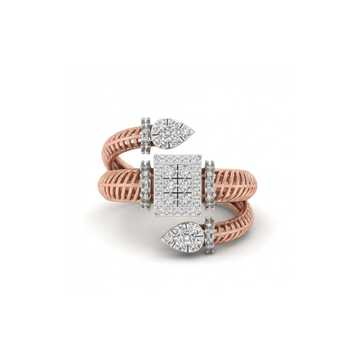 Dual Marquise Accented Diamond Cluster Ring