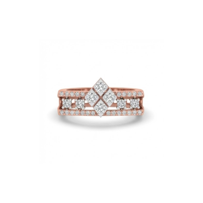 Geometric Cluster Diamond Ring