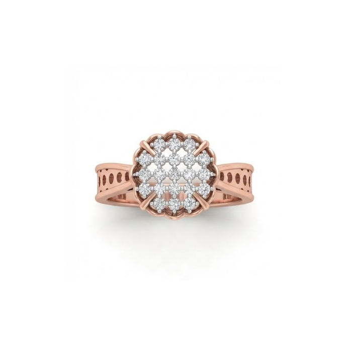 Oval Cluster Floral Diamond Ring