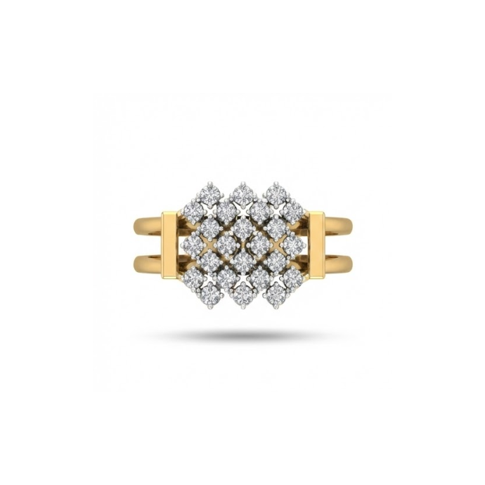 Classic Rectangular Cluster Diamond Ring