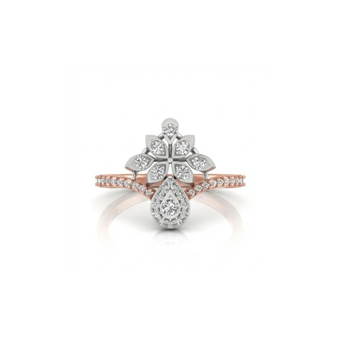 Floral Drop Diamond Ring