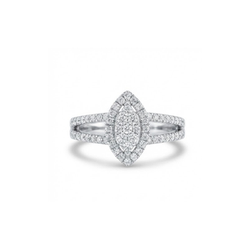 Marquise Cluster Split-Shank Diamond Ring