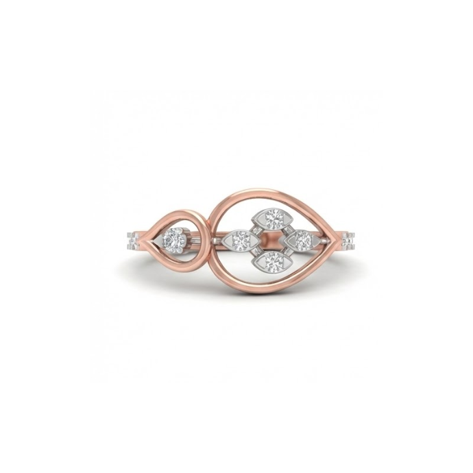 Twin Petal Cluster Diamond Ring