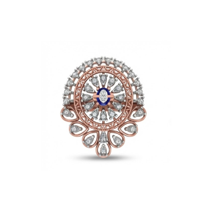 Grand Circular Halo Diamond Ring