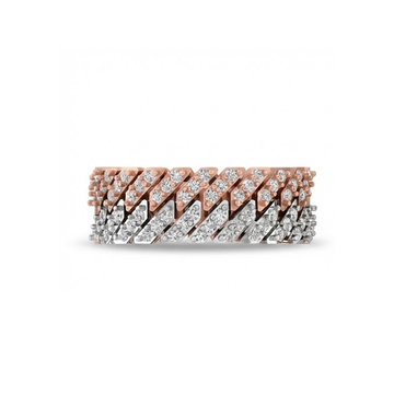 Dual-Tone Spiral Row Diamond Band