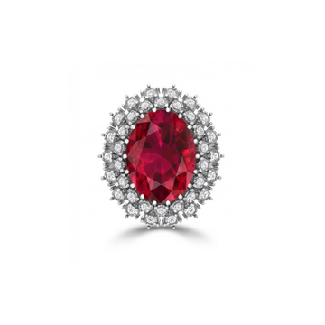 Royal Ruby Double-Halo Statement Ring