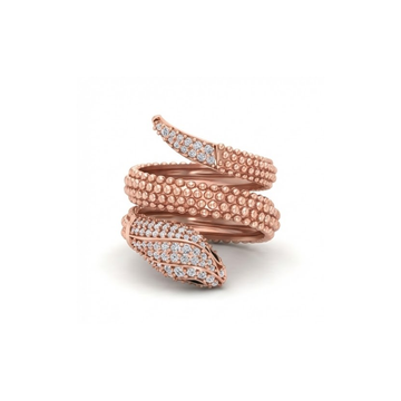 Artistic Spiral Beaded Diamond Ring