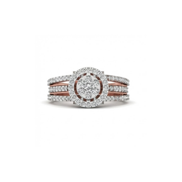 Triple Band Halo Cluster Diamond Ring