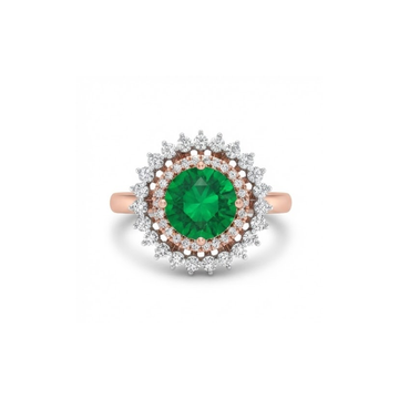 Emerald Halo Diamond Ring