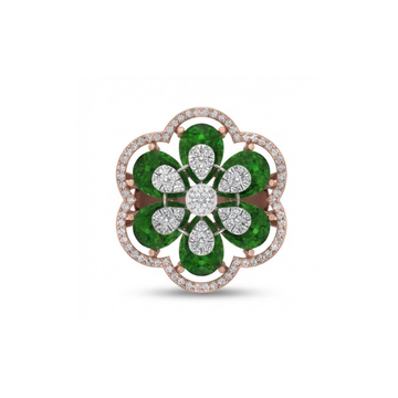 Floral Emerald & Diamond Majestic Ring