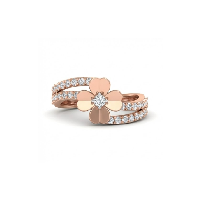 Floral Diamond Accent Ring