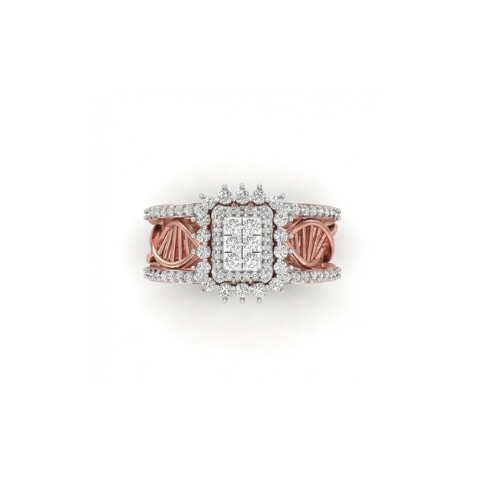 Royal Quad-Cluster Diamond Statement Ring