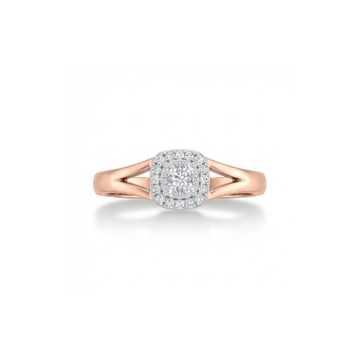 Elegant Petite Cushion Cluster Diamond Ring