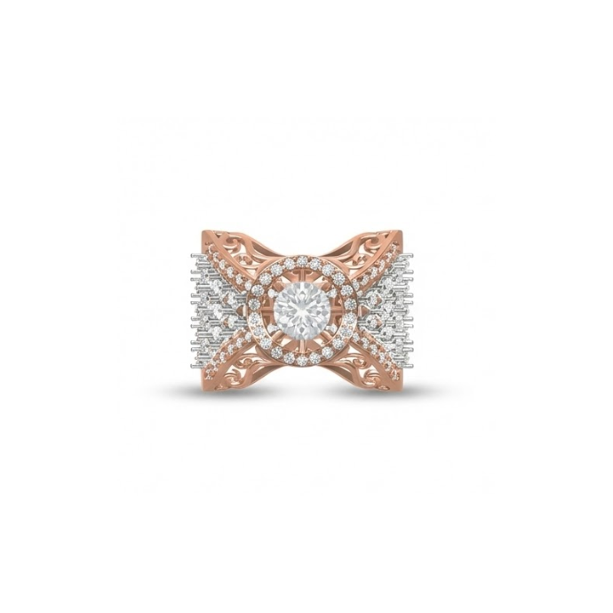 Regal Filigree Dome Diamond Ring