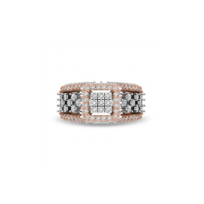 Bold Multi-Row Cluster Diamond Ring