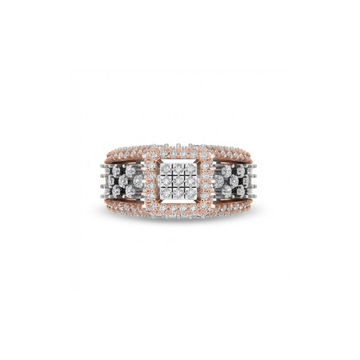 Bold Multi-Row Cluster Diamond Ring