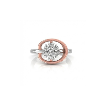 Dual-Tone Orbit Floral Diamond Ring