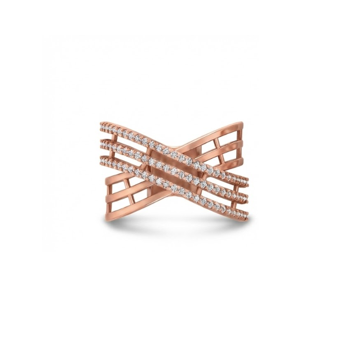 Multi-Layer Crisscross Diamond Band