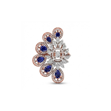 Royal Blue Sapphire & Diamond Peacock Ring