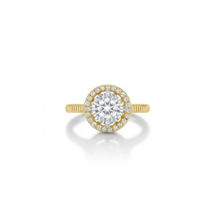 Classic Round Halo Diamond Ring