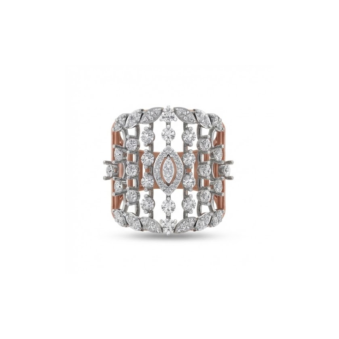 Grand Lattice Diamond Statement Ring