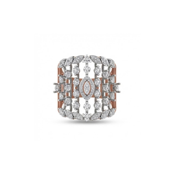 Grand Lattice Diamond Statement Ring