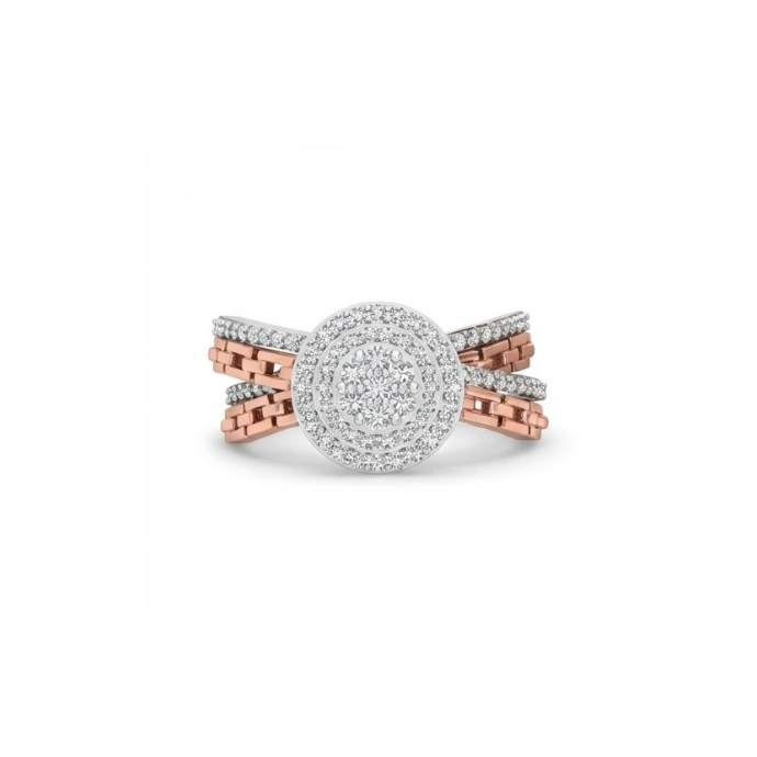 Grand Round Halo Multi-Layer Diamond Ring