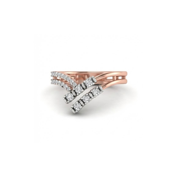 Contemporary Cluster Swirl Diamond Ring