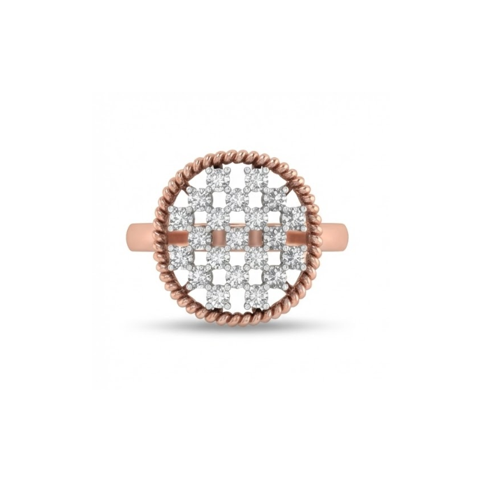 Round Cluster Dome Diamond Ring