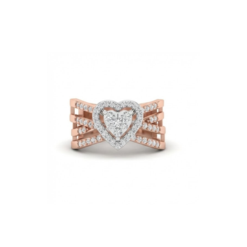 Heart-Shaped Diamond Cluster Statement Ring