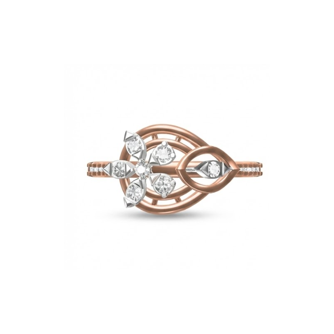 Dual Leaf Floral Diamond Ring