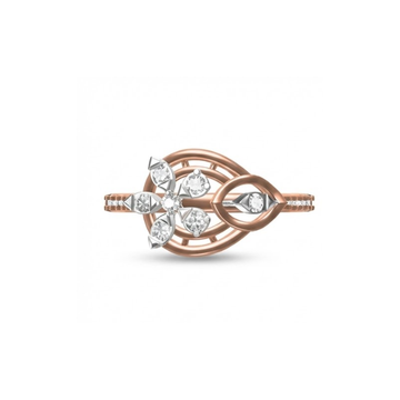 Dual Leaf Floral Diamond Ring