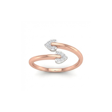 Twin Heart Open Diamond Ring
