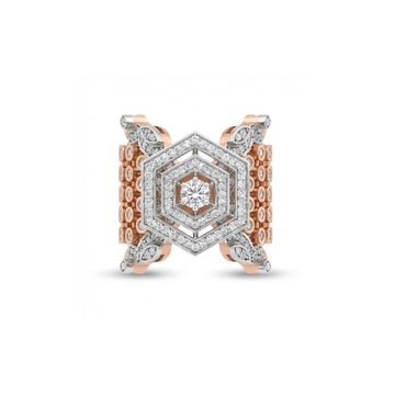 Grand Hexagon Dome Diamond Ring