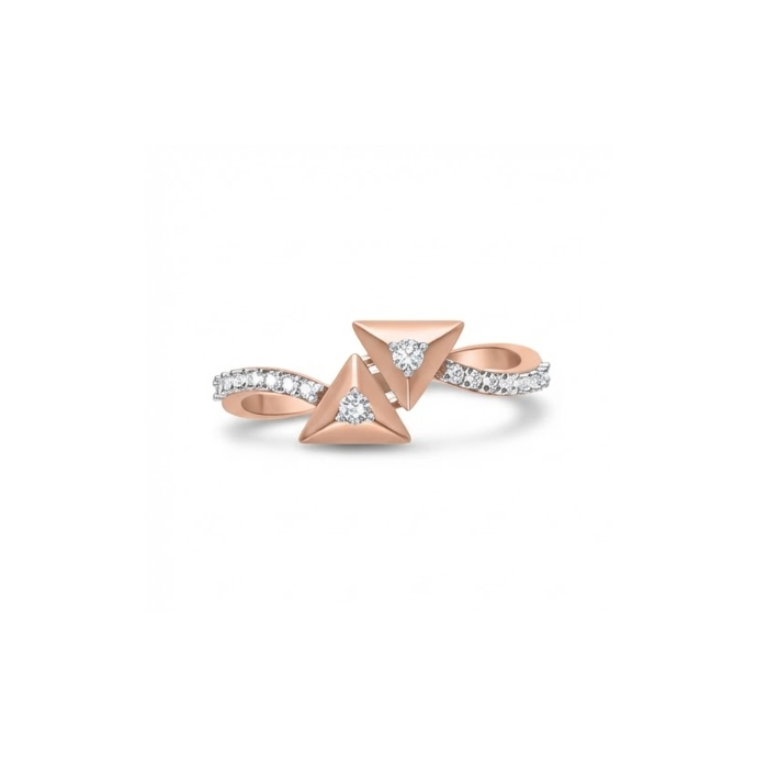 Modern Twin Pyramid Diamond Ring