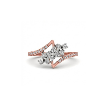 Twisted Floral Cluster Diamond Ring