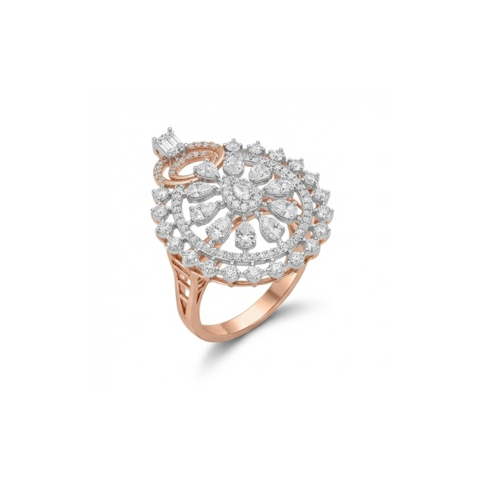 Grand Floral Dome Diamond Ring